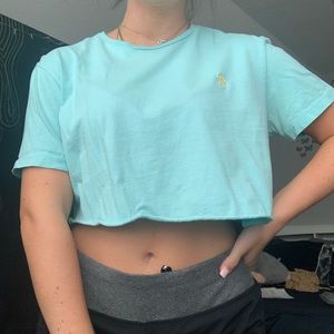 POLO light blue cropped t shirt